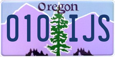 OR license plate 010IJS