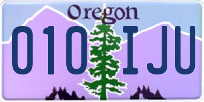 OR license plate 010IJU