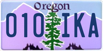 OR license plate 010IKA