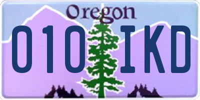 OR license plate 010IKD