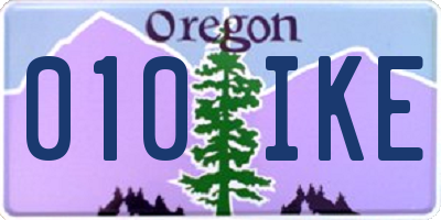 OR license plate 010IKE