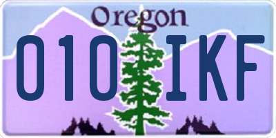 OR license plate 010IKF
