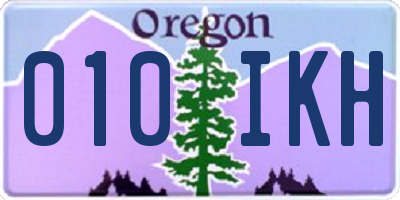 OR license plate 010IKH