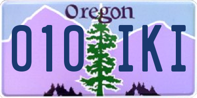 OR license plate 010IKI