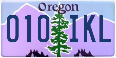 OR license plate 010IKL