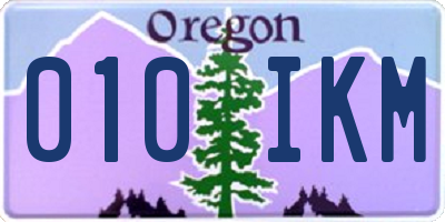 OR license plate 010IKM