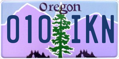 OR license plate 010IKN