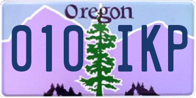 OR license plate 010IKP