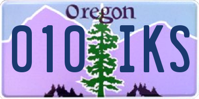 OR license plate 010IKS