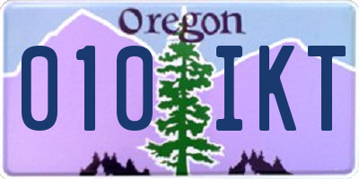 OR license plate 010IKT