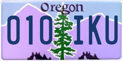 OR license plate 010IKU