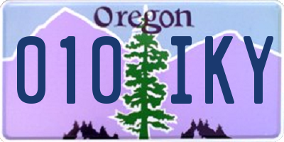 OR license plate 010IKY