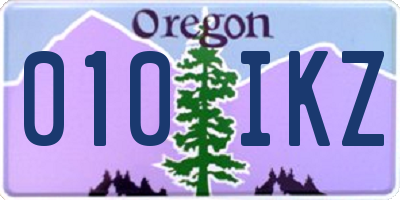 OR license plate 010IKZ