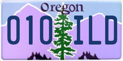 OR license plate 010ILD