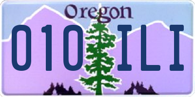 OR license plate 010ILI