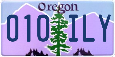 OR license plate 010ILY