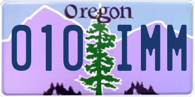 OR license plate 010IMM