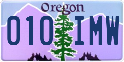 OR license plate 010IMW