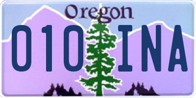 OR license plate 010INA