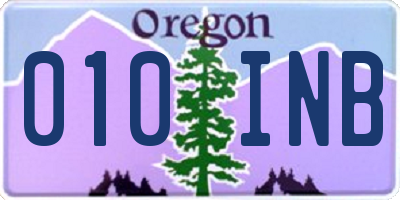 OR license plate 010INB
