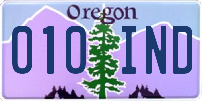 OR license plate 010IND