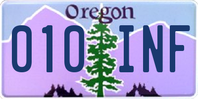 OR license plate 010INF