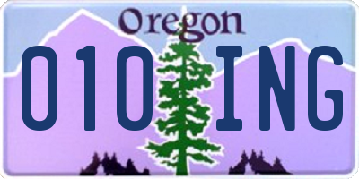 OR license plate 010ING