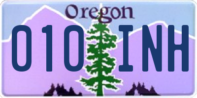 OR license plate 010INH
