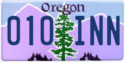 OR license plate 010INN