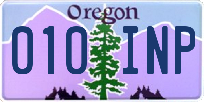 OR license plate 010INP