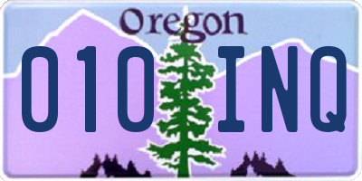 OR license plate 010INQ