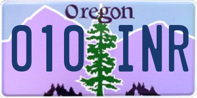 OR license plate 010INR