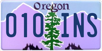 OR license plate 010INS