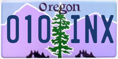 OR license plate 010INX