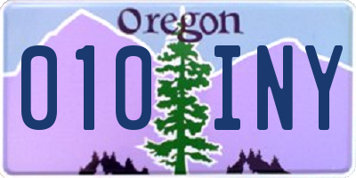 OR license plate 010INY