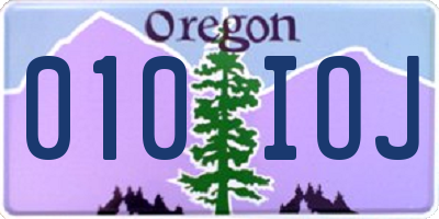 OR license plate 010IOJ