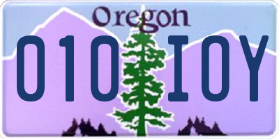 OR license plate 010IOY