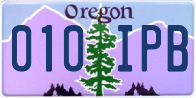 OR license plate 010IPB