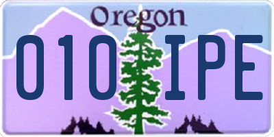 OR license plate 010IPE