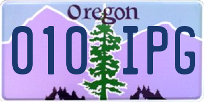 OR license plate 010IPG