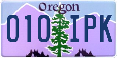 OR license plate 010IPK