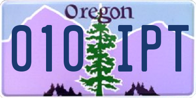 OR license plate 010IPT