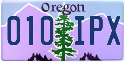 OR license plate 010IPX