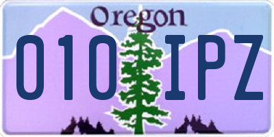 OR license plate 010IPZ