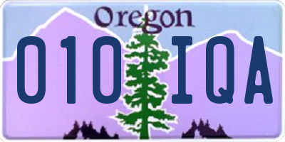 OR license plate 010IQA