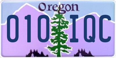 OR license plate 010IQC