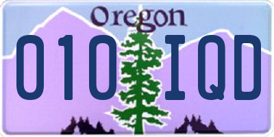 OR license plate 010IQD