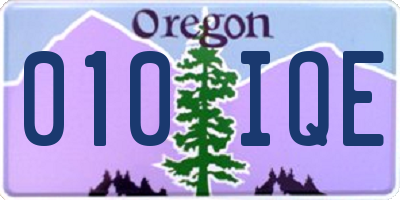 OR license plate 010IQE