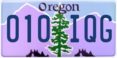 OR license plate 010IQG