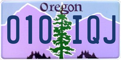 OR license plate 010IQJ